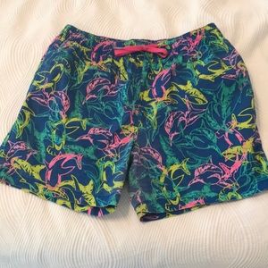 Chubbies neon shark swim trunks